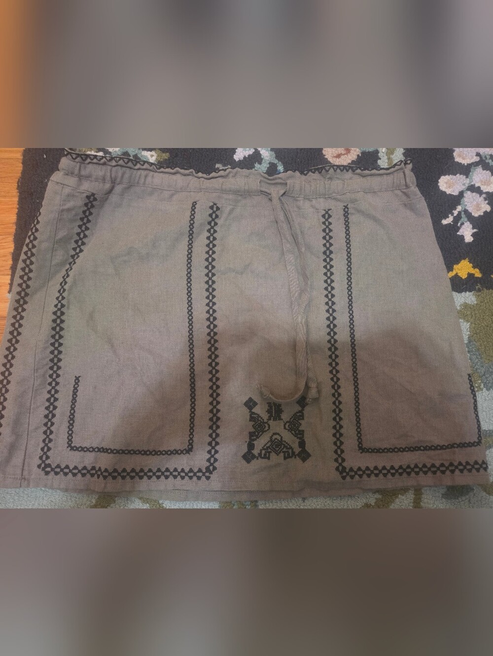 Zara Basic- Boho Brown Textured Fabric Mini Skirt